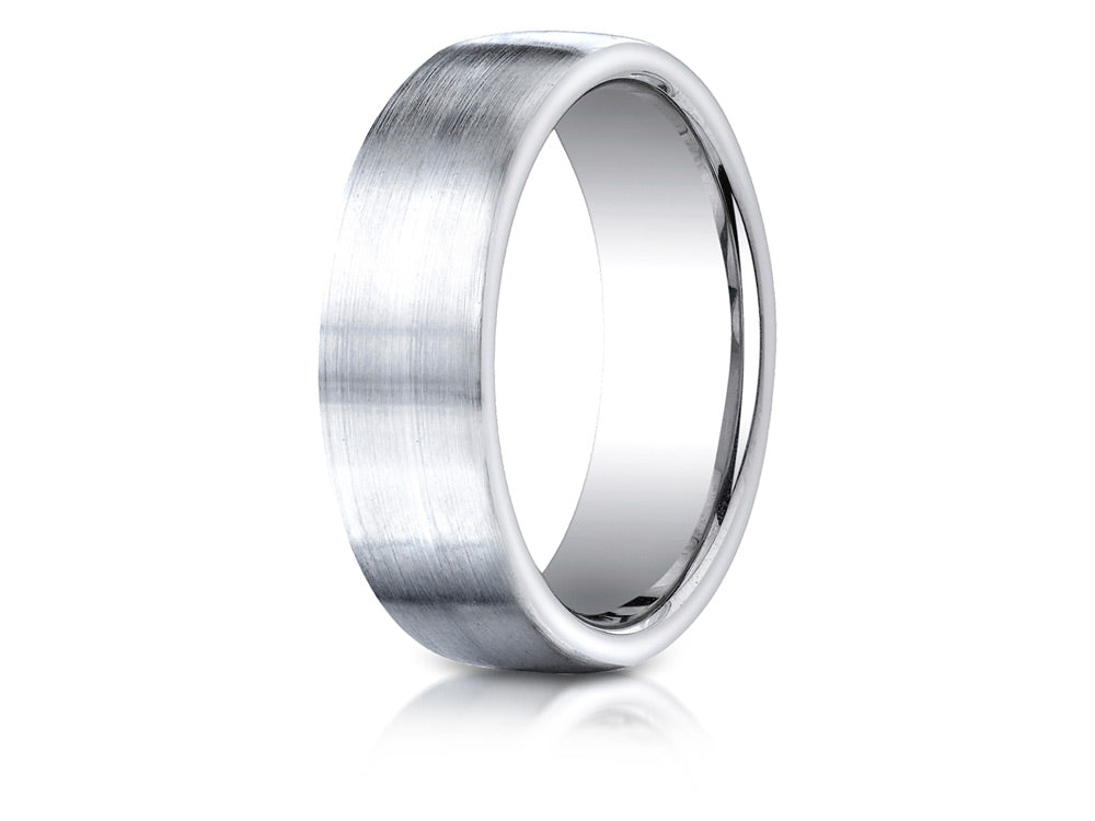 Benchmark® Cobalt Chrome™ 7.5mm Comfort-fit Satin-finished Design Ring