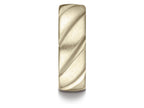 Benchmark® 18k Gold Comfort Fit Satin Finished Swirl Pattern Design Wedding Band Ring