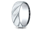 Benchmark® 18k Gold Comfort Fit Satin Finished Swirl Pattern Design Wedding Band Ring