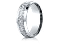Benchmark® 14k Gold 7.5mm Comfort Fit Hammered Finish Beveled Edge Design Wedding Band Ring