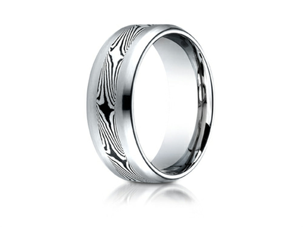 Benchmark® Cobalt Chrome™ 8.0 Comfort-fit Satin-mokume Design Ring