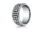 Benchmark® Cobalt Chrome™ 9mm Comfort-fit Maltese Cross Design Ring
