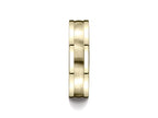 Benchmark® 6mm Comfort-fit Satin-finished Center Squared Edge Carved Design Wedding Band Ring