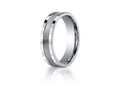 Benchmark® 6mm Comfort-fit Satin-finished Center Squared Edge Carved Design Wedding Band Ring