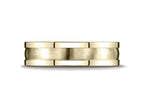 Benchmark® 6mm Comfort-fit Satin-finished Center Squared Edge Carved Design Wedding Band Ring