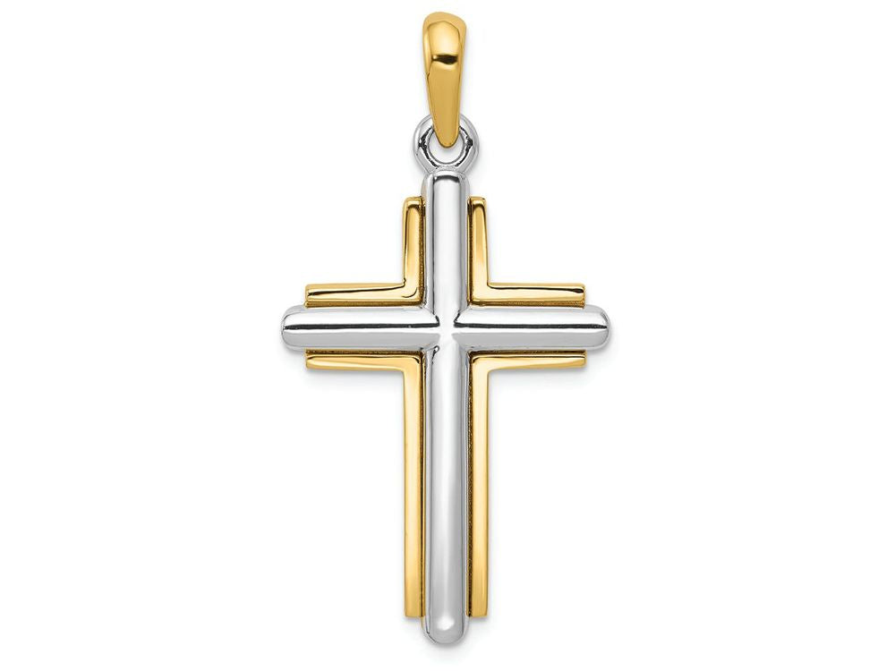 FJC Finejewelers 14k Two-tone Gold Cross Charm