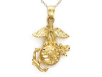 Finejewelers 14k Yellow Gold US Marines Emblem Pendant Necklace - Chain Included