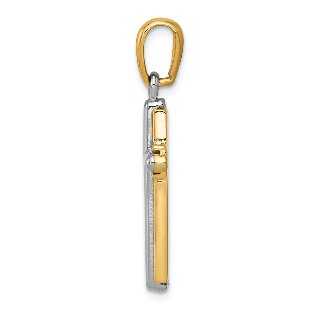 FJC Finejewelers 14k Two-tone Gold Cross Charm