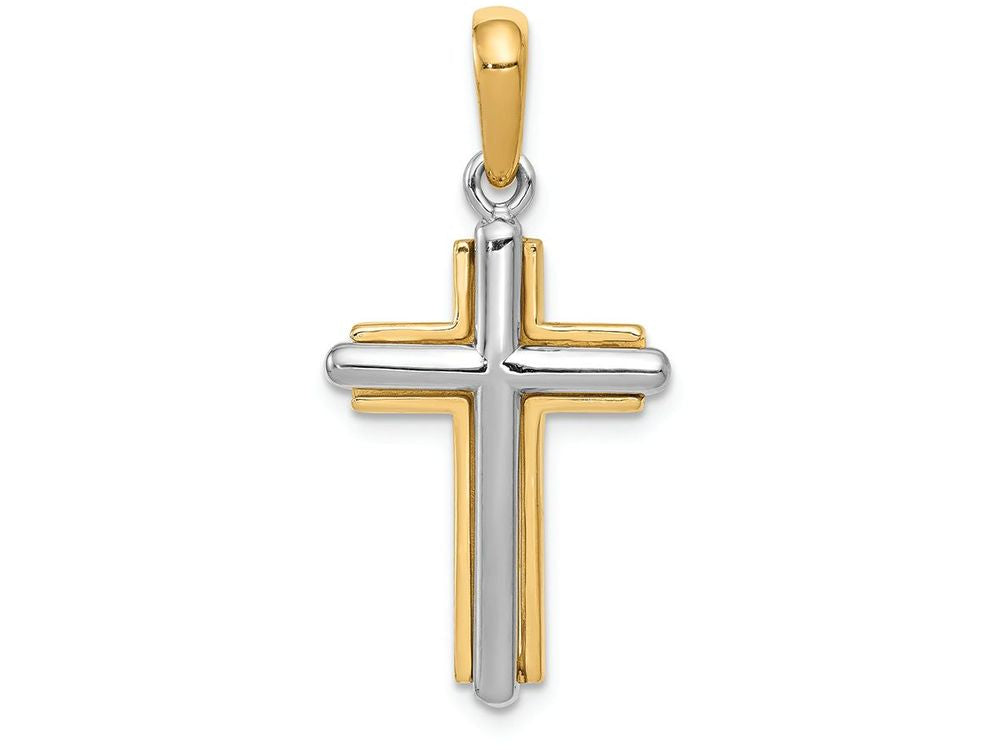 FJC Finejewelers 14k Two-tone Gold Cross Charm