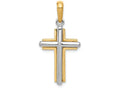 FJC Finejewelers 14k Two-tone Gold Cross Charm