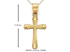 Finejewelers 14k Yellow Gold Bright Cut Cross Pendant Necklace- Chain Included