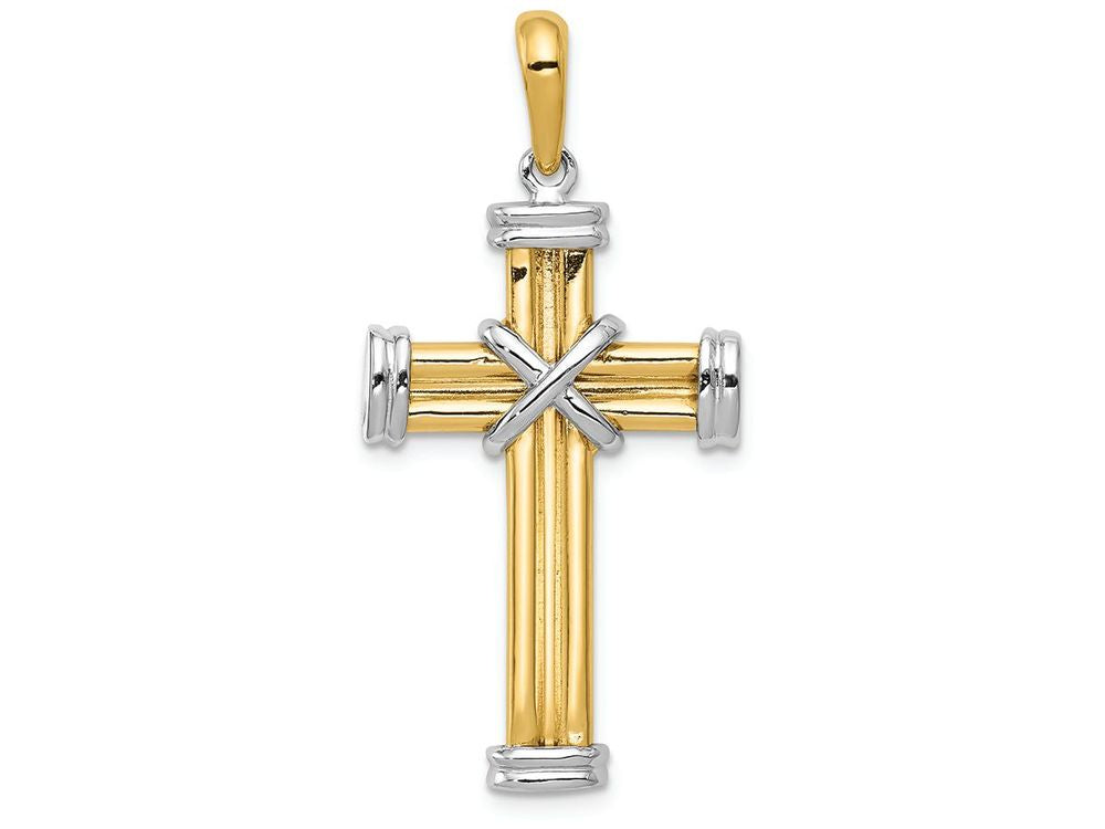 FJC Finejewelers 14k Two-tone Gold Latin Cross Charm