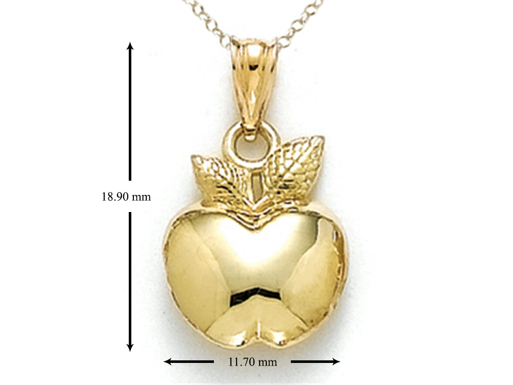 Finejewelers 14k Yellow Gold Polished Apple Pendant Necklace - Chain Included
