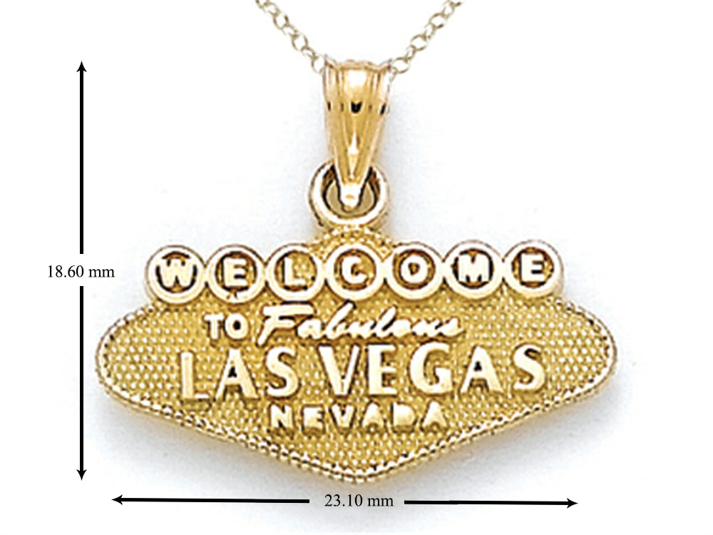 Finejewelers 14k Yellow Gold Welcome to Las Vegas Sign Pendant Necklace - Chain Included