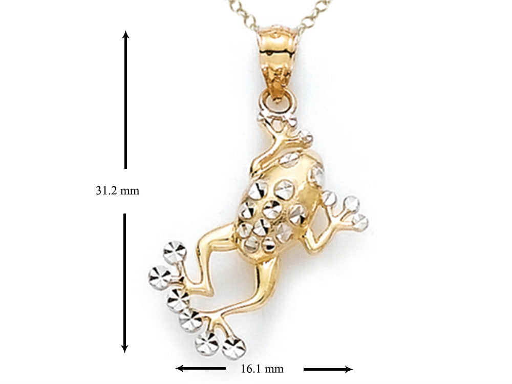 Finejewelers 14 kt Two Tone Gold Frog Pendant Necklace - Chain Included