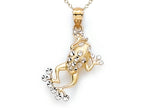 Finejewelers 14 kt Two Tone Gold Frog Pendant Necklace - Chain Included