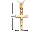 Finejewelers 14k Yellow Gold Large Bright Cut Cross Pendant Necklace - Chain Included
