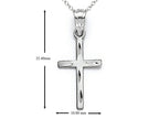 Finejewelers 14k White Gold Small Bright Cut Cross Pendant Necklace - Chain Included