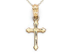Finejewelers 14k Yellow Gold Extra Small Bright Cut Cross Pendant Necklace - Chain Included