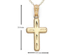 Finejewelers 14k Yellow Gold Small Bright Cut Beaded Cross Pendant Necklace - Chain Included