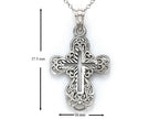 Finejewelers 14k White Gold Small Fancy Cross Pendant Necklace - Chain Included