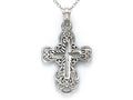 Finejewelers 14k White Gold Small Fancy Cross Pendant Necklace - Chain Included