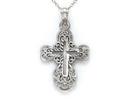 Finejewelers 14k White Gold Small Fancy Cross Pendant Necklace - Chain Included