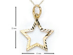 Finejewelers 14k Yellow Gold Small Bright Cut Star Charm Pendant Necklace - Chain Included