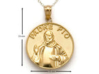 Finejewelers 14k Yellow Gold Padre Pio Medallion Pendant Necklace - Chain Included