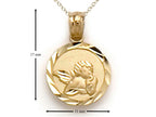Finejewelers 14k Yellow Gold Small Round Angel Medallion Pendant Necklace - Chain Included