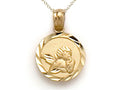 Finejewelers 14k Yellow Gold Small Round Angel Medallion Pendant Necklace - Chain Included
