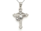 Finejewelers 14k White Gold Large Fancy Marine Cross Pendant Necklace - Chain Included