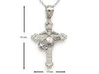 Finejewelers 14k White Gold Large Fancy Marine Cross Pendant Necklace - Chain Included