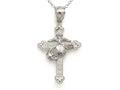 Finejewelers 14k White Gold Large Fancy Marine Cross Pendant Necklace - Chain Included