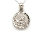 Finejewelers 14k White Gold Small Round Angel Medallion Pendant Necklace - Chain Included