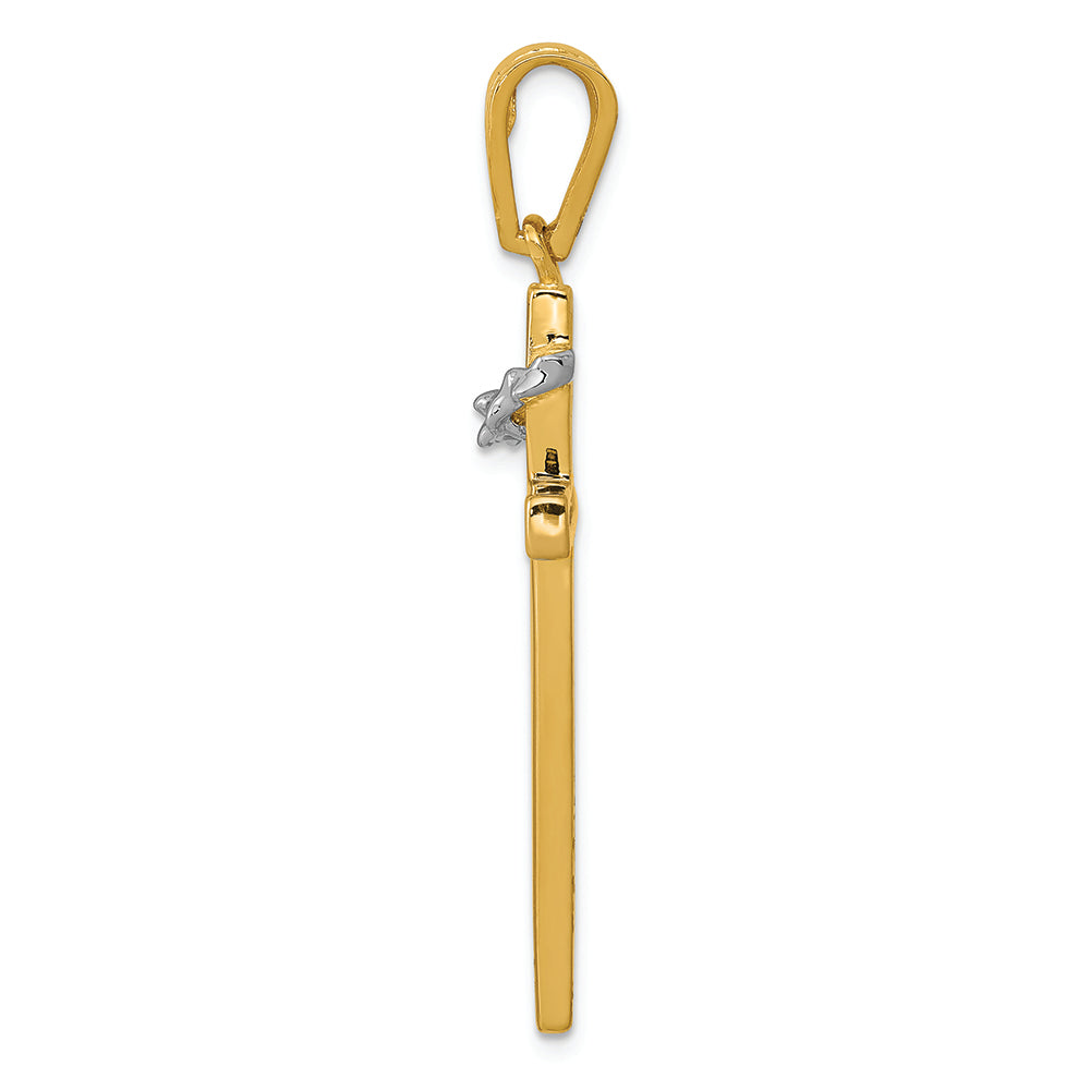 FJC Finejewelers 14k Two-tone Gold Cross Charm