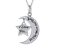 Sterling Silver I Love You to the Moon and Back Star Pendant Necklace 18 inch adjustable Chain Included