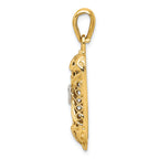 FJC Finejewelers 14k Yellow Gold with Rhodium Mezuzah with Shin Charm
