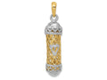 FJC Finejewelers 14k Two-tone Gold Mezuzah with Shin Charm