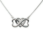 Finejewelers Sterling Silver Triple Heart Infinite Love Pendant Necklace Adjustable 16 to 18  Inch Chain