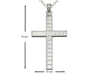 Finejewelers 925 Sterling Silver Rhodium Large Bright Cut Squares Cross Pendant Necklace Chain Included