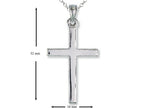 Finejewelers 925 Sterling Silver Rhodium Medium Plain Pol Cross Pendant Necklace Chain Included