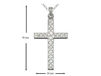 Finejewelers 925 Sterling Silver Rhodium Large Bright Cut Cross Pendant Necklace Chain Included