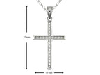 Finejewelers 925 Sterling Silver Rhodium 32x16 mm Bright Cut Cross Pendant Necklace Chain Included