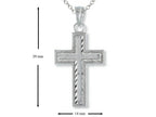 Finejewelers 925 Sterling Silver Rhodium Small Bright Cut Cross Pendant Necklace Chain Included