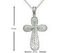 Finejewelers 925 Sterling Silver Rhodium Medium Bright Cut Cross Pendant Necklace Chain Included