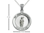 Finejewelers 925 Sterling Silver Rhodium Medium St. Jude Medal Pendant Necklace Chain Included
