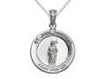 Finejewelers 925 Sterling Silver Rhodium Medium St. Jude Medal Pendant Necklace Chain Included