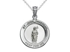 Finejewelers 925 Sterling Silver Rhodium Medium St. Jude Medal Pendant Necklace Chain Included