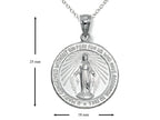 Finejewelers 925 Sterling Silver Rhodium Large Miraculous Medal Pendant Necklace Chain Included